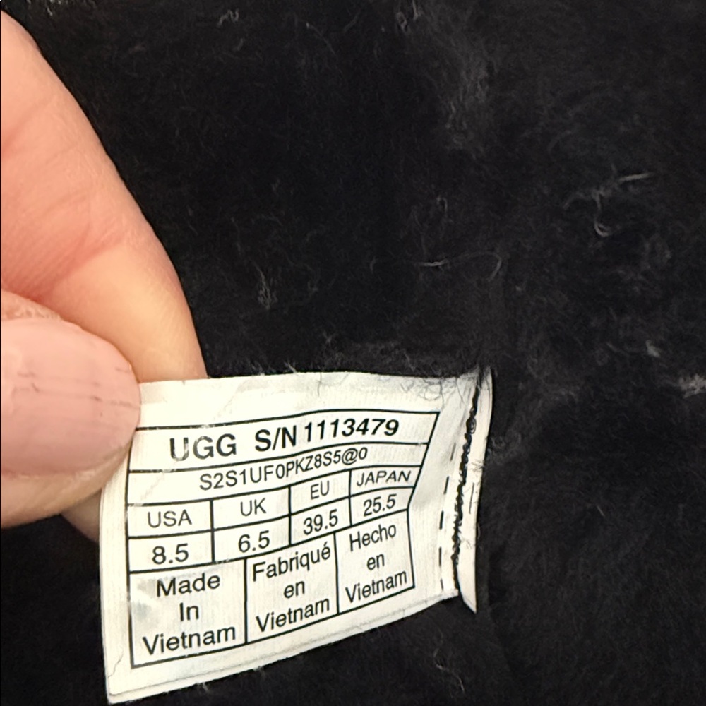 UGG Black Suede Winter Boots wedge - Picture 5 of 6